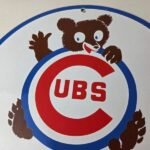 Vintage Cubs Wrigley Field Sign – MLB Baseball Stadium Porcelain Gas Sign - Image 3
