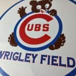 Vintage Cubs Wrigley Field Sign – MLB Baseball Stadium Porcelain Gas Sign - Image 4