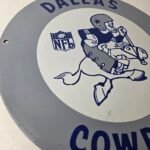 Vintage Dallas Cowboys Porcelain Sign – Football NFL Gas Pump Service Sign - Image 6