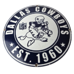 Vintage Dallas Cowboys Porcelain Sign – Texas Football NFL Gas Pump Sign