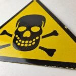 Vintage Danger Sign – Skull Crossbones Warning Caution Gas Pump Service Sign - Image 4