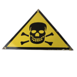 Vintage Danger Sign – Skull Crossbones Warning Caution Gas Pump Service Sign