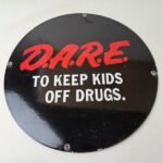 Vintage DARE Sign – Porcelain General Store Drugs Gas Pump Plate Sign - Image 15
