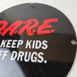 Vintage DARE Sign – Porcelain General Store Drugs Gas Pump Plate Sign - Image 4