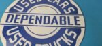 Vintage Dependable Sign – Porcelain Used Cars Trucks Dealership Gas Sign - Image 4