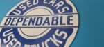 Vintage Dependable Sign – Porcelain Used Cars Trucks Dealership Gas Sign - Image 9