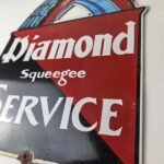 Vintage Diamond Tires Sign – Automobile Porcelain Gas Pump Station Sign - Image 13