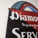 Vintage Diamond Tires Sign – Automobile Porcelain Gas Pump Station Sign - Image 6