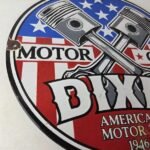 Vintage Dixie Motor Oil Sign – American Flags Gas Pump Service Porcelain Sign - Image 6