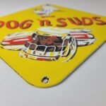 Vintage Dog n Suds Sign – Root Beer Gas Service Station Fast Food Porcelain Sign - Image 8