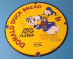 Vintage Donald Duck Bread Sign – Walt Disney Gas Pump Porcelain Sign