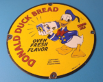 Vintage Donald Duck Bread Sign – Walt Disney Gas Pump Porcelain Sign