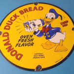 Vintage Donald Duck Bread Sign – Walt Disney Gas Pump Porcelain Sign