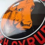 Vintage Dr Bull's Sign – Porcelain Button Convex Sales Medicine Gas Pump Sign - Image 4