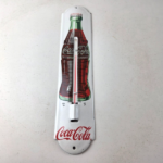 Vintage Drink Coca Cola Sign – Glass Bottle Gas Ad Sign on Porcelain Thermometer - Image 15