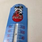 Vintage Drink Coca-Cola Sign – Mickey Minnie Ad Sign on Porcelain Thermometer - Image 3