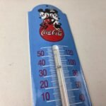 Vintage Drink Coca-Cola Sign – Mickey Minnie Ad Sign on Porcelain Thermometer - Image 5