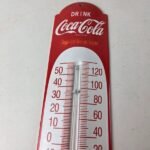 Vintage Drink Coca Cola Sign – Refresh Yourself Ad Sign on Porcelain Thermometer - Image 3