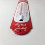 Vintage Drink Coca Cola Sign – Refresh Yourself Ad Sign on Porcelain Thermometer - Image 10