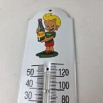 Vintage Drink Squirt Sign – Soda Pop Gas Ad Sign on Porcelain Thermometer - Image 3