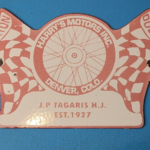 VINTAGE DUCATI PORCELAIN NORTON AUTOMOTIVE MOTORCYCLE GAS SERVICE STATION SIGN