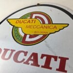 Vintage Ducati Sign – Motorcycle Dealership Service Auto Gas Pump Porcelain Sign - Image 12
