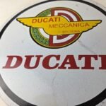 Vintage Ducati Sign – Motorcycle Dealership Service Auto Gas Pump Porcelain Sign - Image 4
