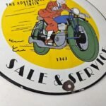 Vintage Ducati Sign – Motorcycle Dealership Service Porcelain Auto Gas Pump Sign - Image 11