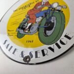 Vintage Ducati Sign – Motorcycle Dealership Service Porcelain Auto Gas Pump Sign - Image 14