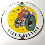 Vintage Ducati Sign – Motorcycle Dealership Service Porcelain Auto Gas Pump Sign - Image 15