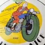Vintage Ducati Sign – Motorcycle Dealership Service Porcelain Auto Gas Pump Sign - Image 4