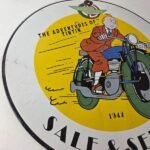 Vintage Ducati Sign – Motorcycle Dealership Service Porcelain Auto Gas Pump Sign - Image 6