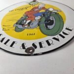 Vintage Ducati Sign – Motorcycle Dealership Service Porcelain Auto Gas Pump Sign - Image 10