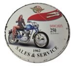 Vintage Ducati Sign – Motorcycle Scrambler Porcelain Auto Gas Pump Sign - Image 3