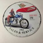 Vintage Ducati Sign – Motorcycle Scrambler Porcelain Auto Gas Pump Sign - Image 2