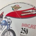 Vintage Ducati Sign – Motorcycle Scrambler Porcelain Auto Gas Pump Sign - Image 9