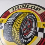 Vintage Dunlop Tires Sign – Sales Service Dealership Shop Gas Porcelain Sign - Image 12