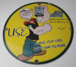 Vintage Duplex Marine Oil Sign – Popeye Gas Service Display Ad Porcelain Sign - Image 12