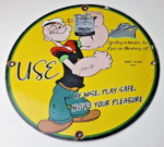 Vintage Duplex Marine Oil Sign – Popeye Gas Service Display Ad Porcelain Sign - Image 2