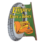 Vintage Empire Tires & Tubes Sign – Porcelain Gas Pump Station Sign