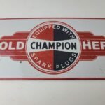 Vintage Engine Mechanic Parts Porcelain Sign – Sales Dealer Gas Pump Sign - Image 4