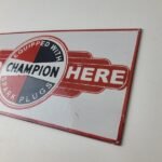 Vintage Engine Mechanic Parts Porcelain Sign – Sales Dealer Gas Pump Sign - Image 8