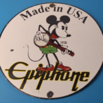 Vintage Epiphone Guitars -Les Paul Porcelain Gas Station Sign