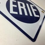Vintage Erie Railroad Sign – Northern Eastern USA Porcelain Gas Pump Sign - Image 11