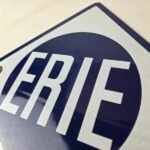 Vintage Erie Railroad Sign – Northern Eastern USA Porcelain Gas Pump Sign - Image 12