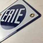 Vintage Erie Railroad Sign – Northern Eastern USA Porcelain Gas Pump Sign - Image 13