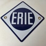 Vintage Erie Railroad Sign – Northern Eastern USA Porcelain Gas Pump Sign - Image 15