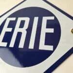 Vintage Erie Railroad Sign – Northern Eastern USA Porcelain Gas Pump Sign - Image 4