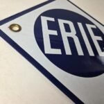 Vintage Erie Railroad Sign – Northern Eastern USA Porcelain Gas Pump Sign - Image 6