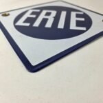 Vintage Erie Railroad Sign – Northern Eastern USA Porcelain Gas Pump Sign - Image 10